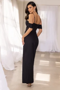 Invited | Black Corset Detail Maxi Dress With Thigh Split 10 Invited | Black Corset Detail Maxi Dress With Thigh Split -Stylixon Sales Store CL126587BlackCorsetDetailMaxiDressWithThighSplit5 scaled