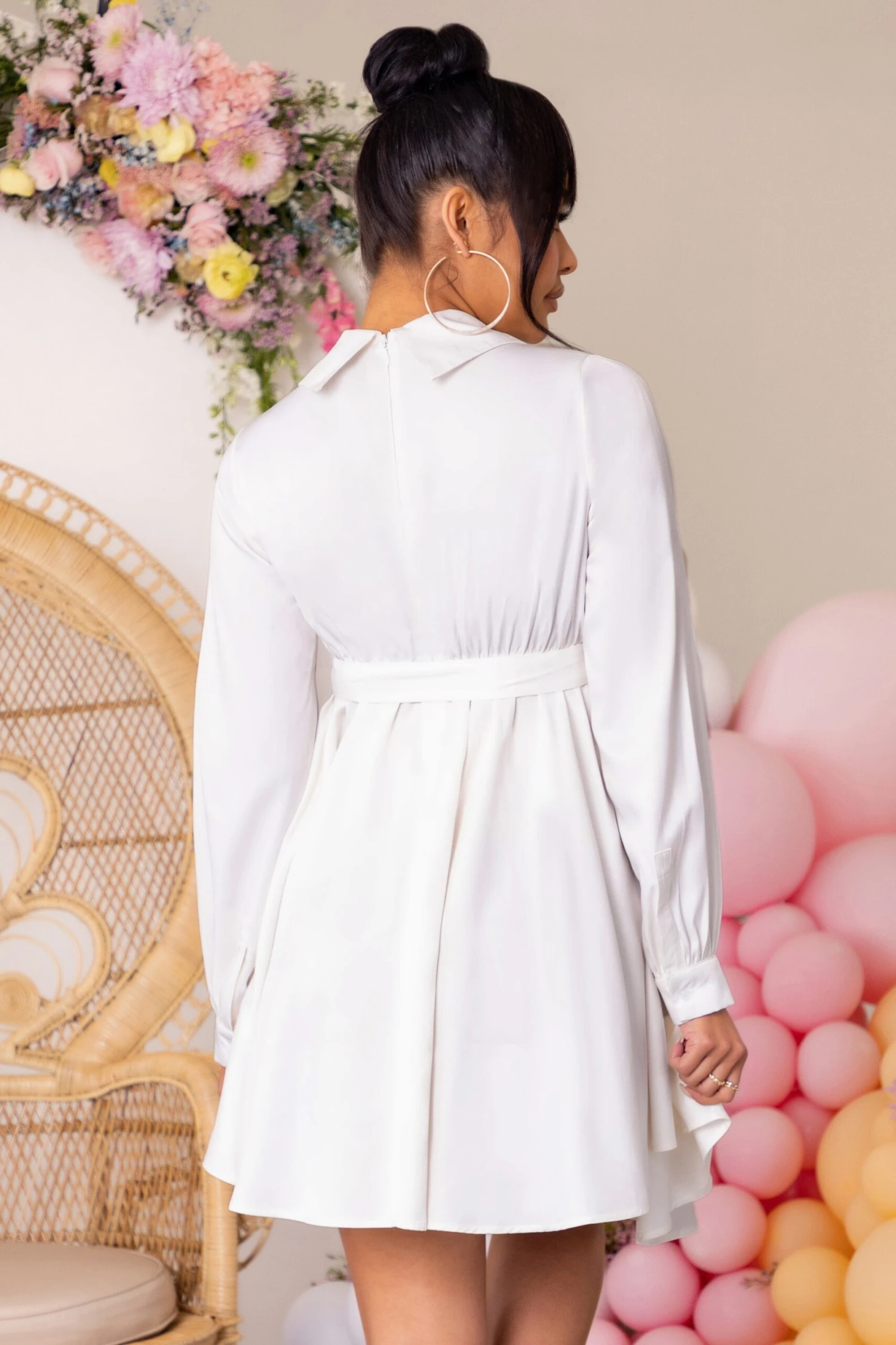 Sweet Lullaby | White Maternity Belted Wrap Mini Dress 2 Sweet Lullaby | White Maternity Belted Wrap Mini Dress - Image 2
