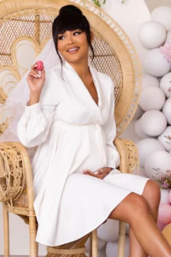 Sweet Lullaby | White Maternity Belted Wrap Mini Dress 7 Sweet Lullaby | White Maternity Belted Wrap Mini Dress -Stylixon Sales Store CL126714 White Belted Wrap Mini Dress 6 scaled