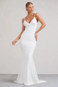 Endless Love | White Backless Knot Detail Fishtail Maxi Dress 9 Endless Love | White Backless Knot Detail Fishtail Maxi Dress -Stylixon Sales Store WB BR CL129343005 EndlessLoveWhiteBacklessKnotDetailFishtailMaxiDress0 scaled