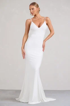 Endless Love | White Backless Knot Detail Fishtail Maxi Dress 8 Endless Love | White Backless Knot Detail Fishtail Maxi Dress -Stylixon Sales Store WB BR CL129343005 EndlessLoveWhiteBacklessKnotDetailFishtailMaxiDress2 scaled