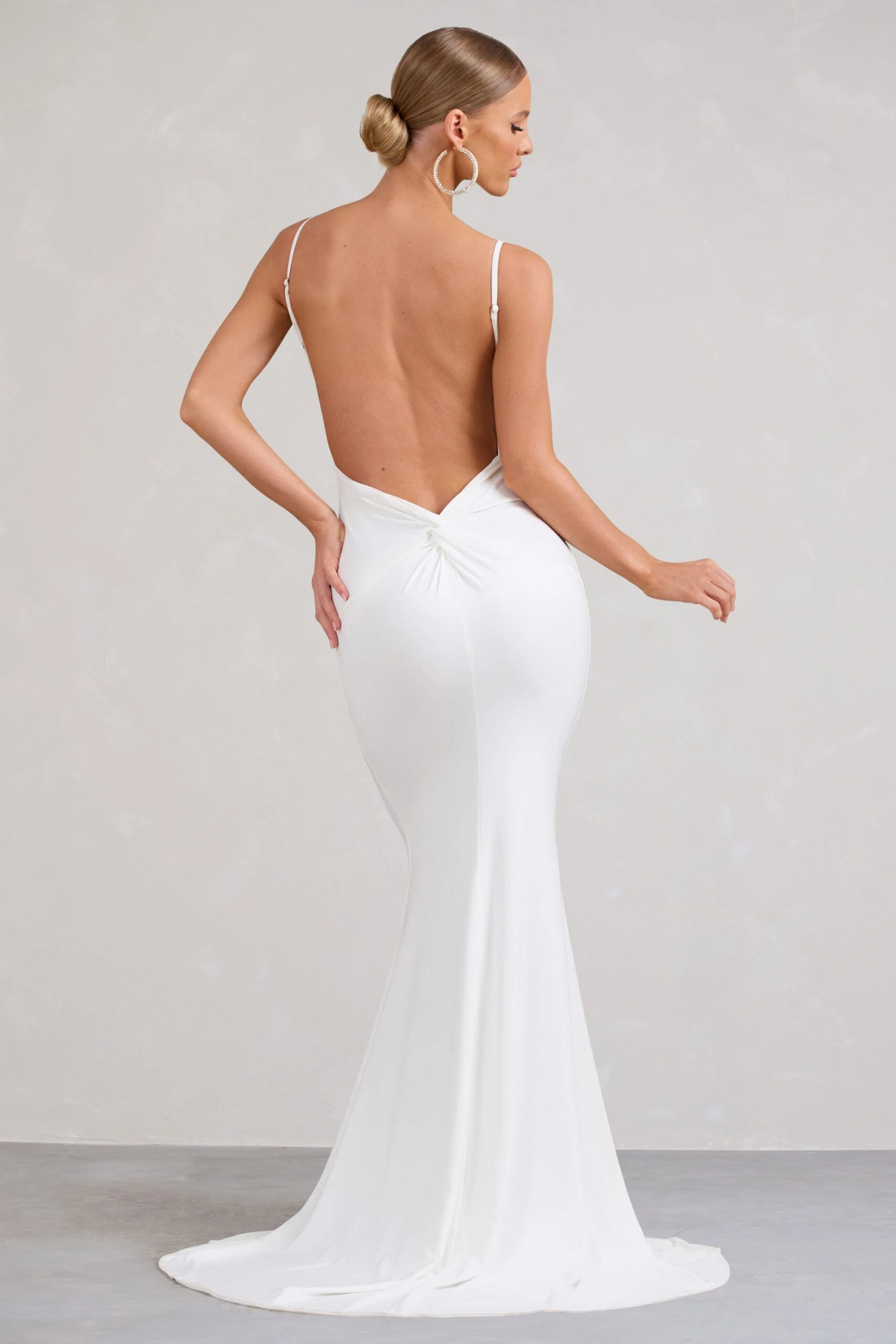 Endless Love | White Backless Knot Detail Fishtail Maxi Dress 2 Endless Love | White Backless Knot Detail Fishtail Maxi Dress - Image 2