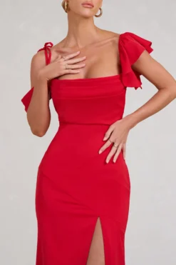 Merlot | Red Asymmetric Draped Split Maxi Dress -Stylixon Sales Store WB BR CL129420004 MerlotRedAsymmetricDrapedSplitMaxiDress5 scaled