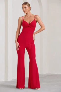 Aspiration | Red Knot Detail Ruched Jumpsuit 8 Aspiration | Red Knot Detail Ruched Jumpsuit -Stylixon Sales Store WB BR CL129508004 Aspiration RedKnotDetailRuchedJumpsuit0 scaled