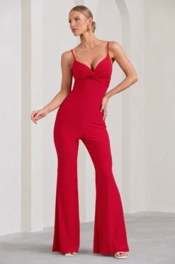 Aspiration | Red Knot Detail Ruched Jumpsuit 9 Aspiration | Red Knot Detail Ruched Jumpsuit -Stylixon Sales Store WB BR CL129508004 Aspiration RedKnotDetailRuchedJumpsuit2 scaled