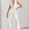 Endure | White Tailored Sleeveless Wide-Leg Jumpsuit