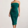 Remember Me | Bottle Green One Shoulder Midi Dress