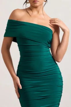 Remember Me | Bottle Green One Shoulder Midi Dress -Stylixon Sales Store WB CL124581047 RememberMe BottleGreenOneShoulderMidiDress6 fd2c1e47 8aed 4d0c 9355 11138072fe72 scaled