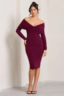 Flatter Me | Burgundy Twist Front Bardot Midi Dress 9 Flatter Me | Burgundy Twist Front Bardot Midi Dress -Stylixon Sales Store WB CL126408158 FlatterMe BurgundyTwistFrontBardotMidiDress0 109bbc82 03e9 49eb 992e a1fa300c3a73 scaled