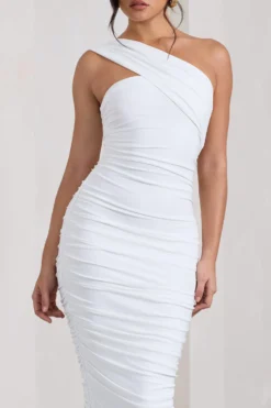 Contour | White One Shoulder Bodycon Midi Dress 7 Contour | White One Shoulder Bodycon Midi Dress -Stylixon Sales Store WB CL126710005 ContourWhiteOneShoulderBodyconMidiDress4 scaled