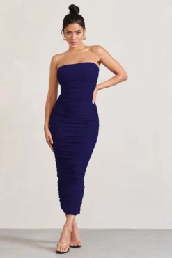 My Lady | Purple Strapless Bodycon Ruched Mesh Maxi Dress -Stylixon Sales Store WB CL127347104 MyLadyPurpleStraplessBodyconRuchedMeshMaxiDress1 scaled