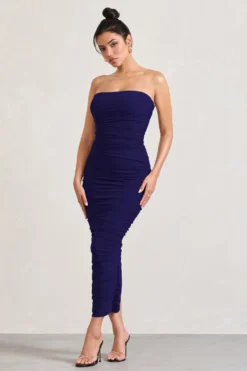 My Lady | Purple Strapless Bodycon Ruched Mesh Maxi Dress -Stylixon Sales Store WB CL127347104 MyLadyPurpleStraplessBodyconRuchedMeshMaxiDress3 scaled