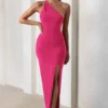 Dressing Up | Hot Pink One Shoulder Maxi Dress With Open Back Detail