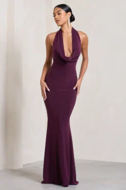 Milani | Plum Backless Cowl Neck Fishtail Maxi Dress 9 Milani | Plum Backless Cowl Neck Fishtail Maxi Dress -Stylixon Sales Store WB CL128040069 MilaniPlumBacklessCowlNeckFishtailMaxiDress3 scaled