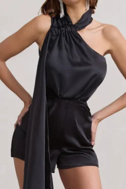 Ladies Day | Black Satin Scarf Detail Playsuit -Stylixon Sales Store WB CL128630002 LadiesDayBlackSatinScarfDetailPlaysuit3 95cceb8e 56f5 4d48 8a19 dd0dc8dafd00 scaled