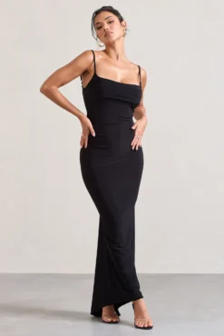 Camera One | Black Strappy Laced Bodycon Maxi Dress -Stylixon Sales Store WB CL128723002 CameraOneBlackStrappyLacedBodyconMaxiDress2 scaled