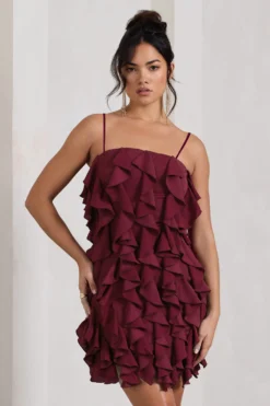 It Girl | Plum Bandeau Bodycon Mini Dress With Ruffles -Stylixon Sales Store WB CL128842158 ItGirlPlumBandeauBodyconMiniDressWithRuffles2 d882f8ff edaf 435c a70d 3a6ece962679 scaled