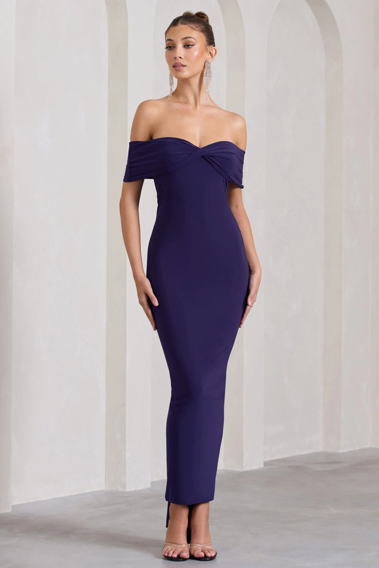 Vivienne | Blackberry Bardot Open-Back Maxi Dress 1 Vivienne | Blackberry Bardot Open-Back Maxi Dress