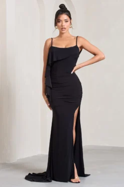 In Whispers | Black Split Maxi Dress -Stylixon Sales Store WB CL128871047 InWhispersBlackSplitMaxiDress4 scaled