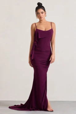In Whispers | Burgundy Split Maxi Dress -Stylixon Sales Store WB CL128871069 InWhispersBurgundySplitMaxiDress4 scaled