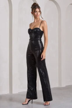 Dandelion | Black Strappy Corset Sequin Jumpsuit -Stylixon Sales Store WB CL129374002 DandelionBlackStrappyCorsetSequinJumpsuit0 2a2fcd48 b6d4 40fd aafe 3bc4d1e3e98a scaled