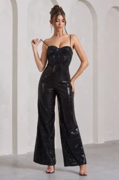 Dandelion | Black Strappy Corset Sequin Jumpsuit -Stylixon Sales Store WB CL129374002 DandelionBlackStrappyCorsetSequinJumpsuit1 61128ad5 1915 4c14 a426 1a017e334c12 scaled