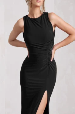 Night To Remember | Black Open-Back Split Maxi Dress -Stylixon Sales Store WB CL129788002 NightToRemember BlackOpen BackSplitMaxiDressBLACK3 scaled