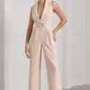 Endure | Stone Tailored Sleeveless Wide-Leg Jumpsuit