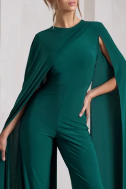 Harley | Bottle Green Straight-Leg Jumpsuit With Cape Sleeves -Stylixon Sales Store WB CL129927047 HarleyBottleGreenStraight LegJumpsuitWithCapeSleeves10 00d7c854 1fd4 4f48 a067 77c00cd0a819 scaled