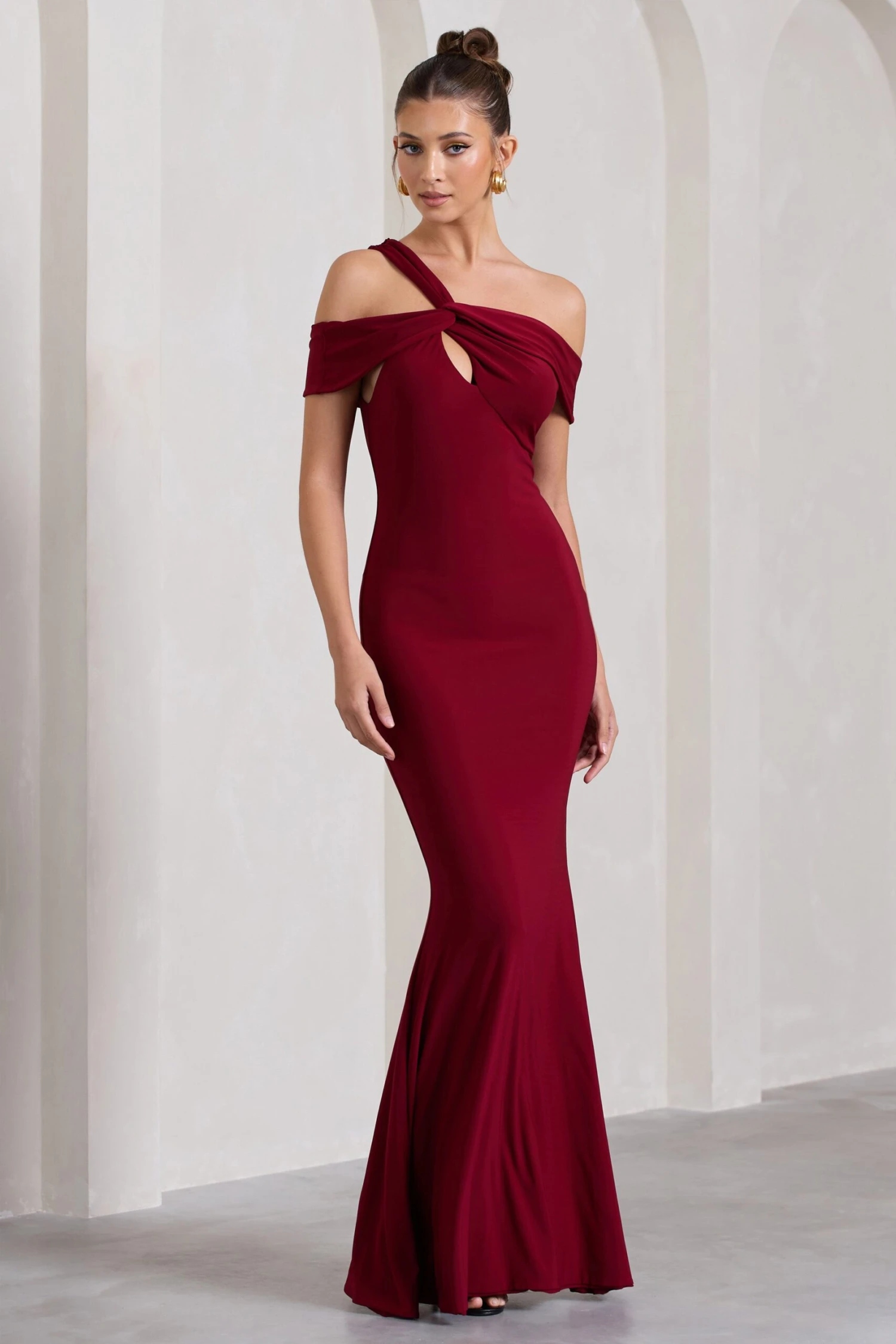 Captivating | Berry Red Strappy Asymmetric Cut-Out Maxi Dress 1 Captivating | Berry Red Strappy Asymmetric Cut-Out Maxi Dress