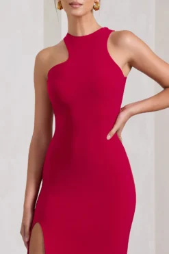 Nalani | Red Sleeveless Cut-Out Split Maxi Dress 7 Nalani | Red Sleeveless Cut-Out Split Maxi Dress -Stylixon Sales Store WB CL130004004 NalaniRedSleevelessCut OutSplitMaxiDress4 scaled