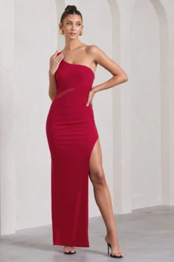 My Night | Red Asymmetric Sleeveless Cut-Out Split Maxi Dress -Stylixon Sales Store WB CL130014004 MyNightRedAsymmetricSleevelessCut OutSplitMaxiDress2 scaled