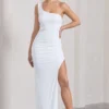 My Night | White Asymmetric Sleeveless Cut-Out Split Maxi Dress