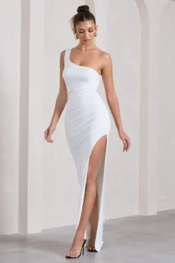 My Night | White Asymmetric Sleeveless Cut-Out Split Maxi Dress -Stylixon Sales Store WB CL130014005 MyNightWhiteAsymmetricSleevelessCut OutSplitMaxiDress1 scaled