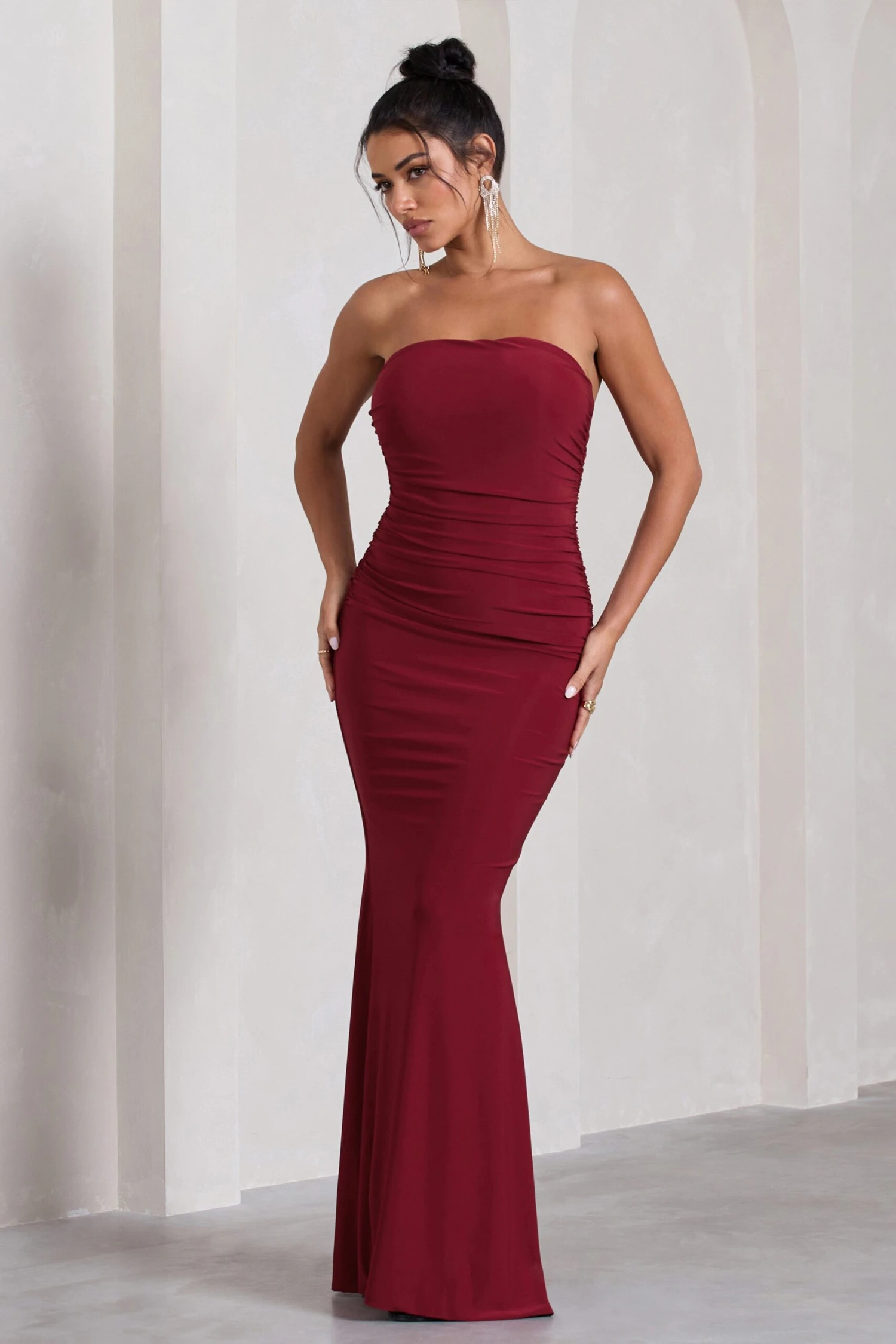 Wren | Berry Ruched Bandeau Maxi Dress 1 Wren | Berry Ruched Bandeau Maxi Dress