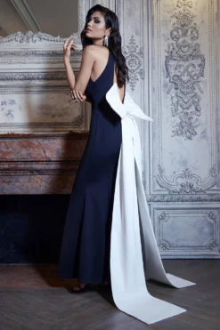 Bestow | Black Open-Back Maxi Dress With Oversized White Bow 13 Bestow | Black Open-Back Maxi Dress With Oversized White Bow -Stylixon Sales Store WB CL132029002 HERO scaled