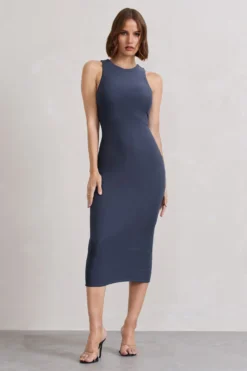 Lilah | Vintage Blue Bodycon Sleeveless Midi Dress 11 Lilah | Vintage Blue Bodycon Sleeveless Midi Dress -Stylixon Sales Store WB CL132262120 LilahVintageBlueBodyconSleevelessMidiDress5 scaled