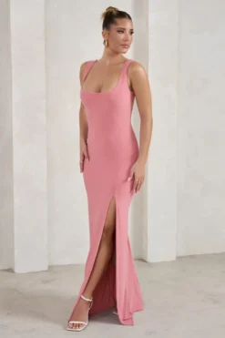 Madeline | Pink Sleeveless Thigh Split Maxi Dress 7 Madeline | Pink Sleeveless Thigh Split Maxi Dress -Stylixon Sales Store WB HR CL129338 MadelinePinkSleevelessThighSplitMaxiDress3 scaled