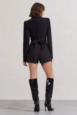Madison | Black Plunge Tie Waist Tailored Playsuit 7 Madison | Black Plunge Tie Waist Tailored Playsuit -Stylixon Sales Store WB HR CL129729002 MadisonBlackPlungeTieWaistTailoredPlaysuit0 scaled