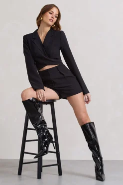 Madison | Black Plunge Tie Waist Tailored Playsuit 8 Madison | Black Plunge Tie Waist Tailored Playsuit -Stylixon Sales Store WB HR CL129729002 MadisonBlackPlungeTieWaistTailoredPlaysuit1 scaled