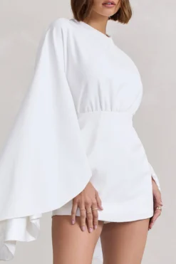 Presley | White Backless Skort Playsuit With Cape -Stylixon Sales Store WB HR CL129753005 PresleyWhiteBacklessSkortPlaysuitWithCape3copy 9108ebd7 d544 4827 a2b2 21c26a7a0098 scaled